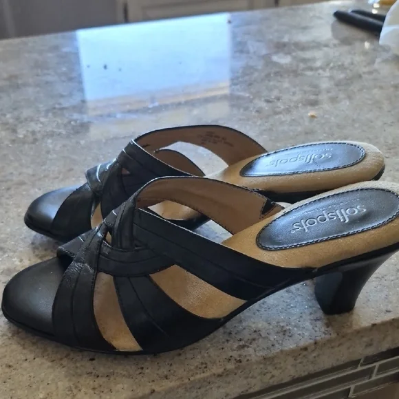 Softspots Women's Black Mules Leather - Picture 3 of 5